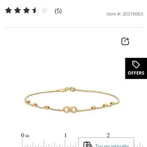 Zales Gold Infinity Bead Bracelet